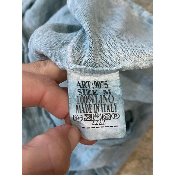 Liabella Womens Sz M High Low Pullover Short Sleeve 100% Linen Top Made In Italy - Picture 8 of 8